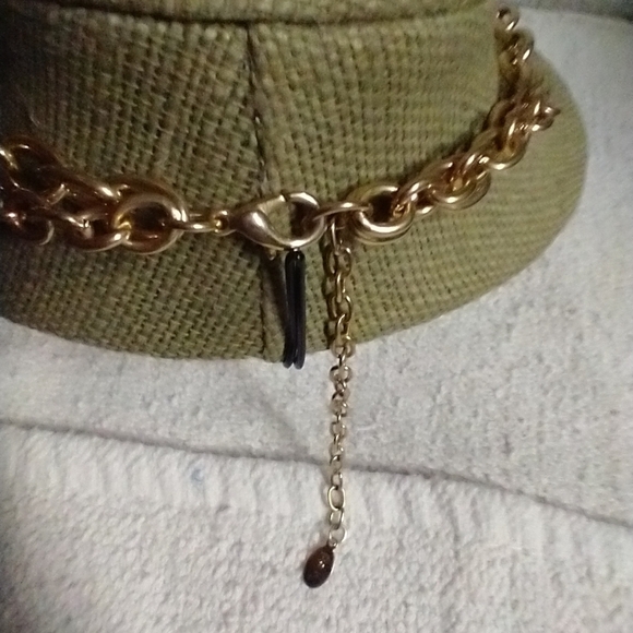 P&y goldtone circles double layer chain necklace - Picture 3 of 5